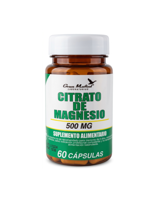 Diseño sin título (54) CITRATO DE MAGNESIO CAP 500 MG X 60 GREEN MEDICAL