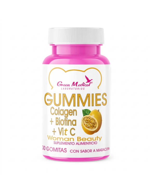 Diseño sin título (61) GUMMIES COLAGENO BIOTINA Y VIT C GOMITAS X 30 GREEN MEDICAL
