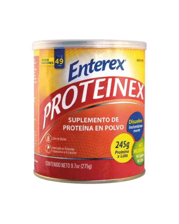 HAZ UNA MEJOR IMAGEN DE ESTE PRODUCTO, MEJORA LA ILUMINACION, QUE SE VEA PROFESINOAL, FONDO SIMPLE Y PLANO (2) ENTEREX PROTEINEX PVO X 275 GR (PROTEINA)