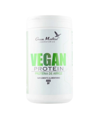 HAZ UNA MEJOR IMAGEN DE ESTE PRODUCTO, MEJORA LA ILUMINACION, QUE SE VEA PROFESINOAL, FONDO SIMPLE Y PLANO (3) PROTEINA DE ARROZ VEGAN 400 GR GREEN MEDICAL