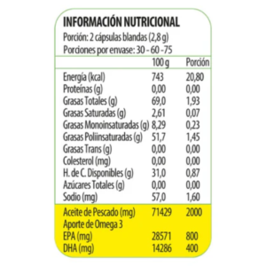 Omega 3 UP Ultra Pure 800 EPA/400 DHA x 120 cápsulas - foto 2