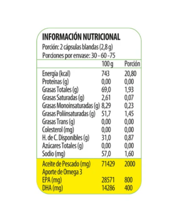 Omega 3 UP Ultra Pure 800 EPA/400 DHA x 120 cápsulas - foto 2