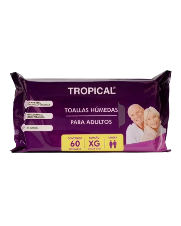 Toalla húmeda adulto x 60 und Tropical