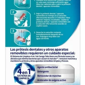 Tabletas Limpiadoras para Prótesis Dental Corega Tabs x30 – Limpieza Profunda en 3 Minutos - foto 2