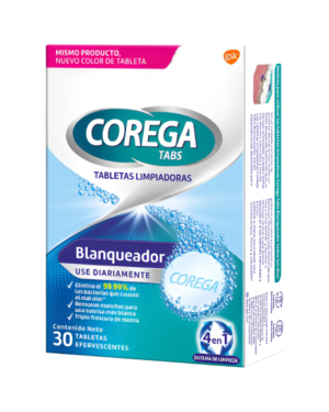 Tabletas Limpiadoras Blanqueadoras Corega Tabs x30