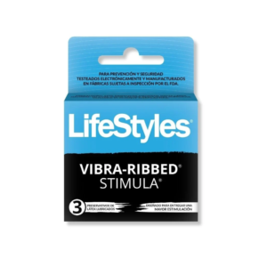 Condones LifeStyles Vibra-Ribbed Stimula x3