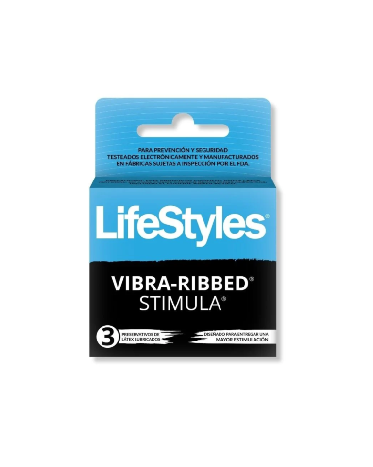 Condones LifeStyles Vibra-Ribbed Stimula x3