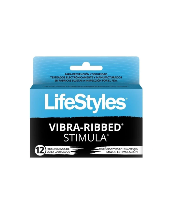 Condones LifeStyles Vibra-Ribbed Stimula x12